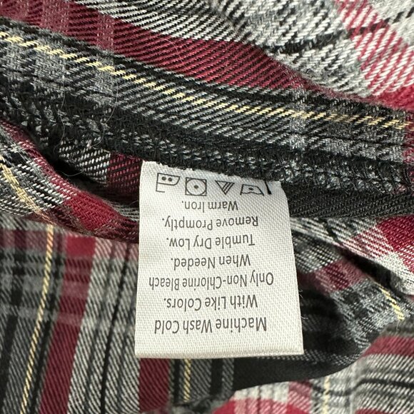 Burnside Mens Plaid Flannel Shirt Medium Black Red Check Button Down Long Sleeve - Picture 5 of 5